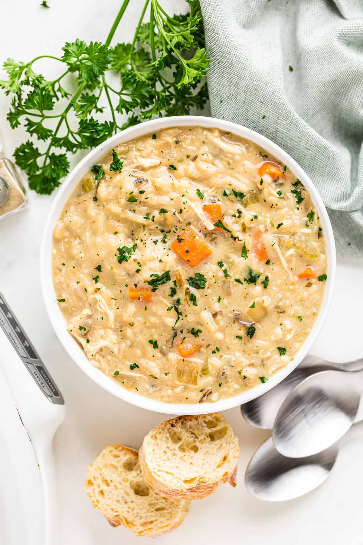 Easy Crockpot Chicken Wild Rice Soup Only 5 Min Prep Time