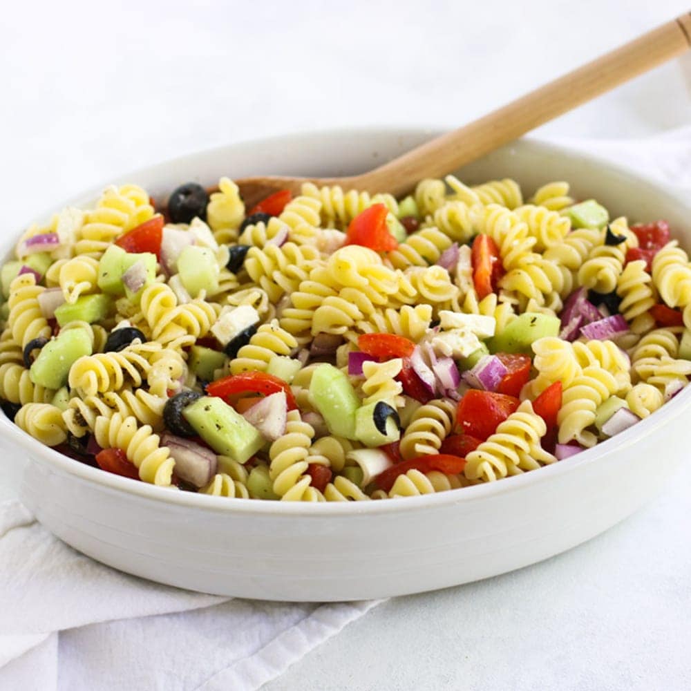 Easy Greek Pasta Salad Yellow Bliss Road