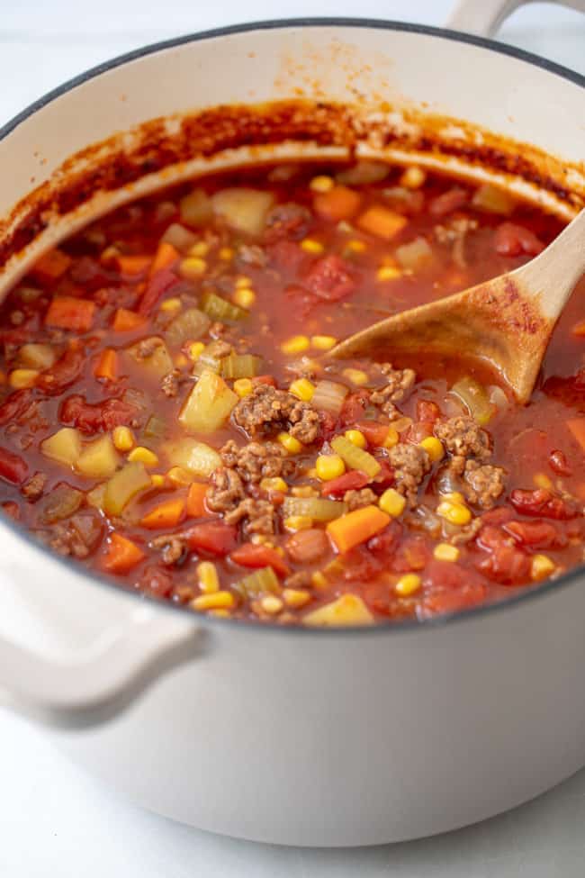 Easy Hamburger Soup Recipe Ground Beef And Vegetable Soup Recipe Beef Soup Recipes Easy