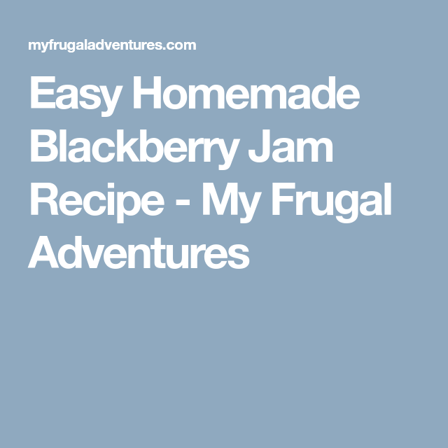 Easy Homemade Blackberry Jam Recipe 4 Ingredients The Frugal Girls