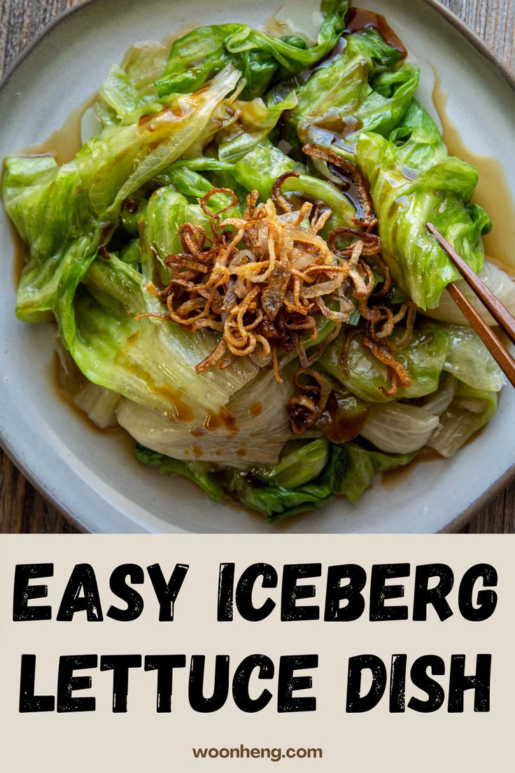 Easy Iceberg Lettuce Dish With Vegan Amp 39 Oyster Amp 39 Sauce Insalate