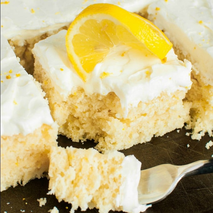 Easy Lemon Sheet Cake With Lemon Frosting Video Lil Luna Lemon