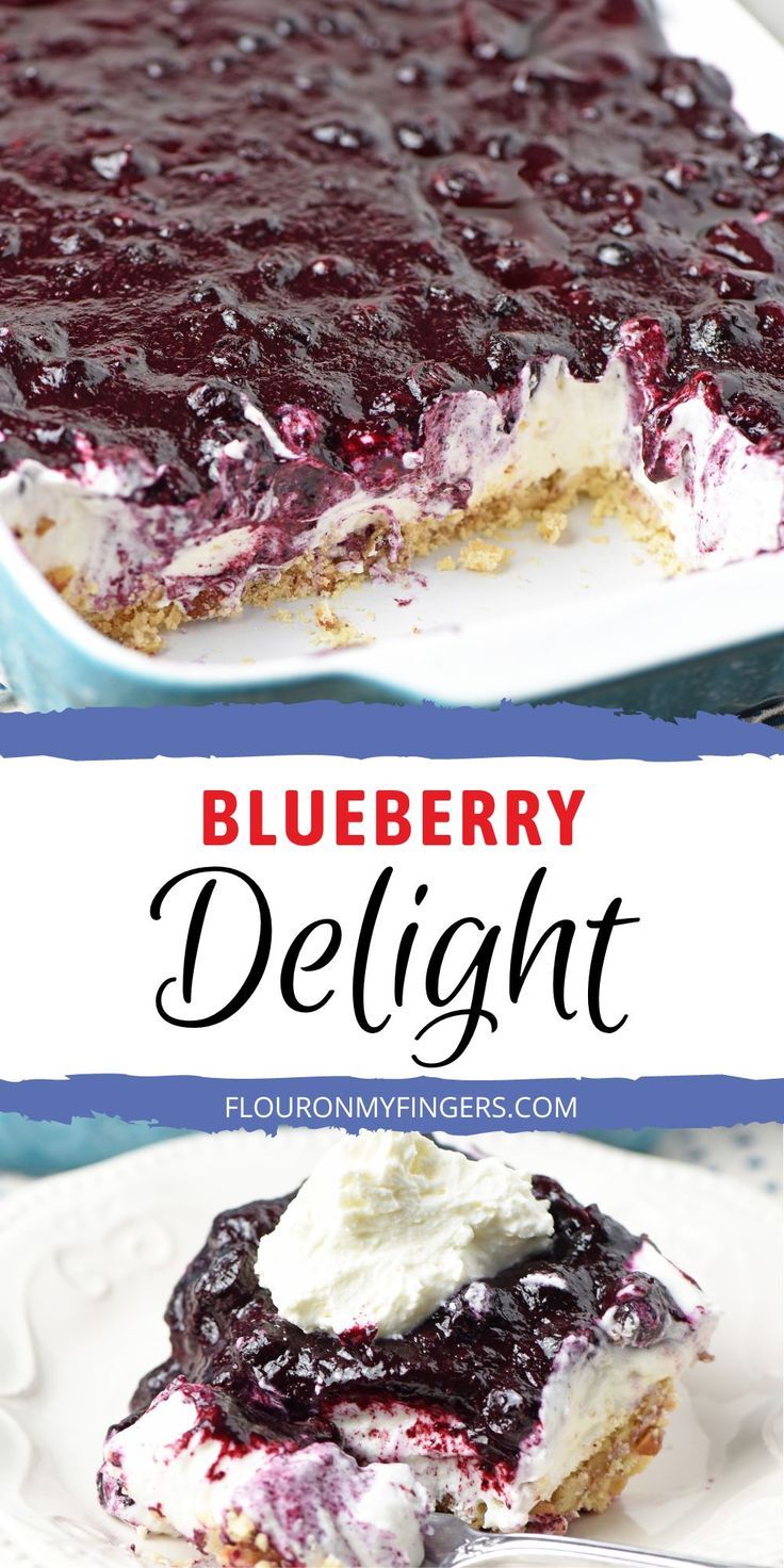 Easy No Bake Blueberry Delight Thebestdessertrecipes Com