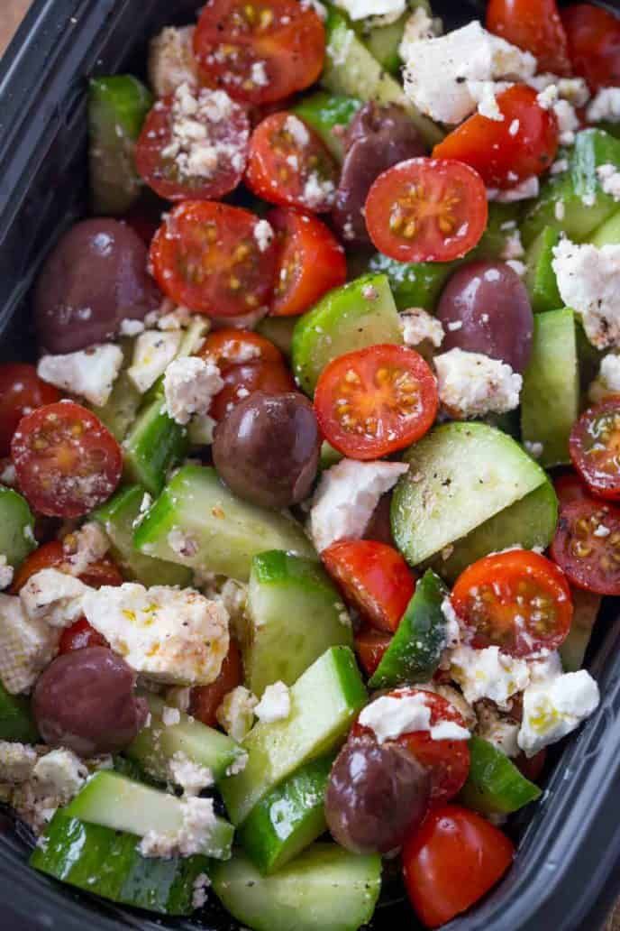 Easy Olive Salad With Feta And Tomatoes Hint Of Healthy