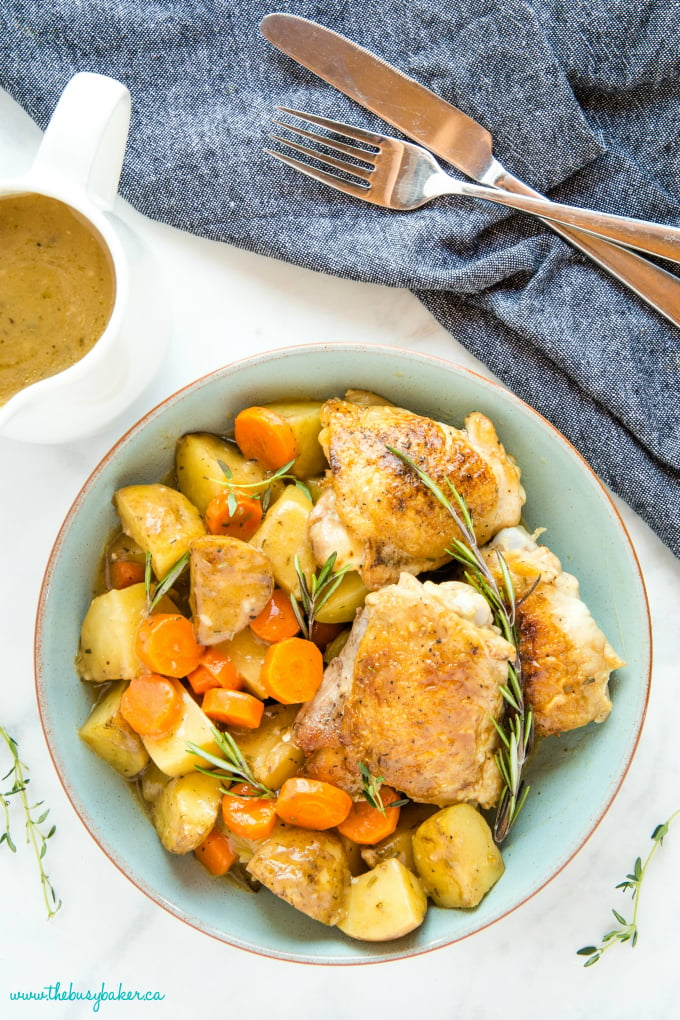 Easy One Pot Roasted Chicken Dinner The Busy Baker