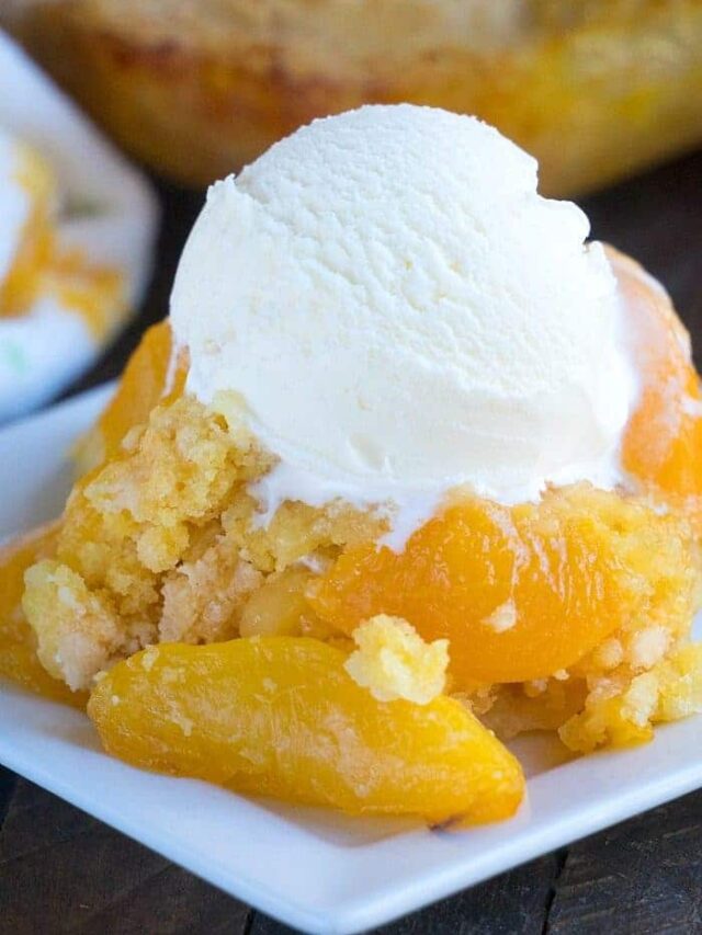 Easy Peach Cobbler Recipe With Canned Peaches And Cake Mix Labrecque