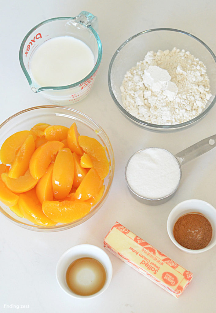 Easy Peach Cobbler With Canned Peaches And Bisquick Finding Zest