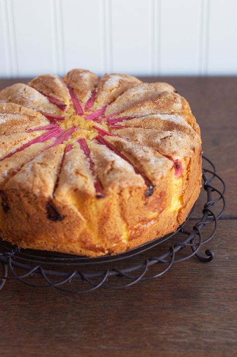 Easy Rhubarb Custard Cake