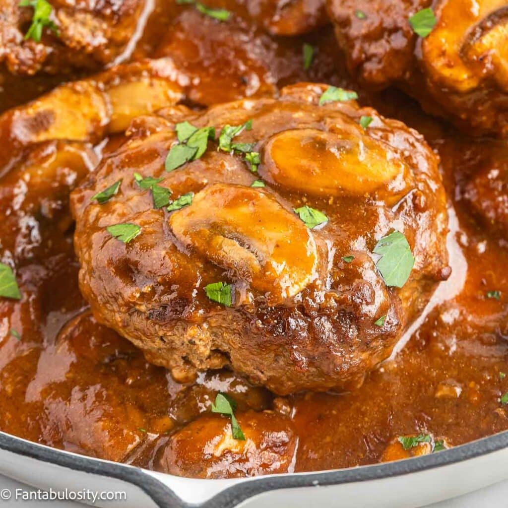 Easy Salisbury Steak Recipe With Mushroom Gravy Fantabulosity