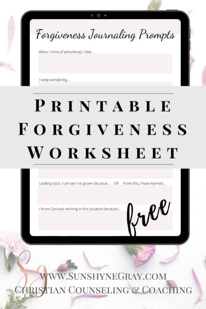 Family Recipe for 3C Forgiveness Printable Guide