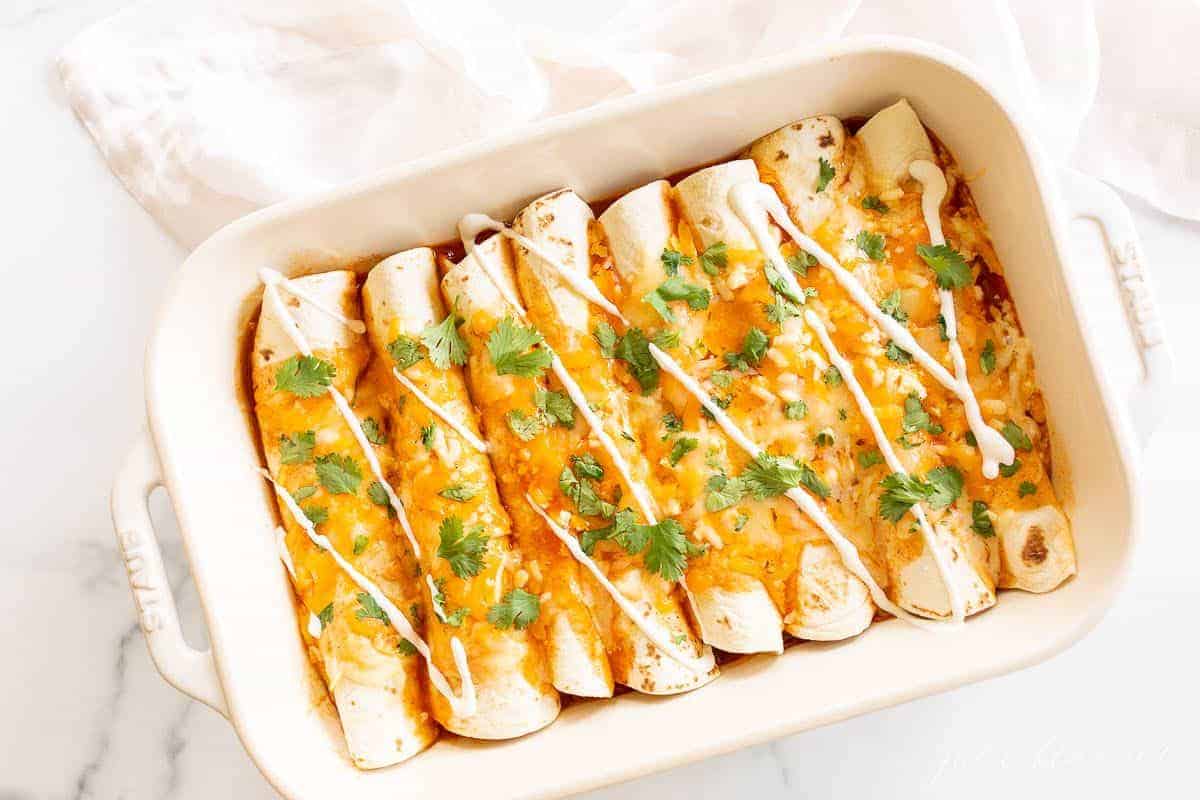 Fast And Easy Chicken Enchilada Recipe Julie Blanner Easy Chicken Enchilada Recipe