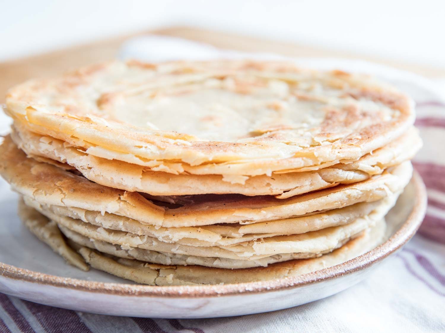 Flaky Plain Paratha Recipe Whole Wheat Indian Flatbread