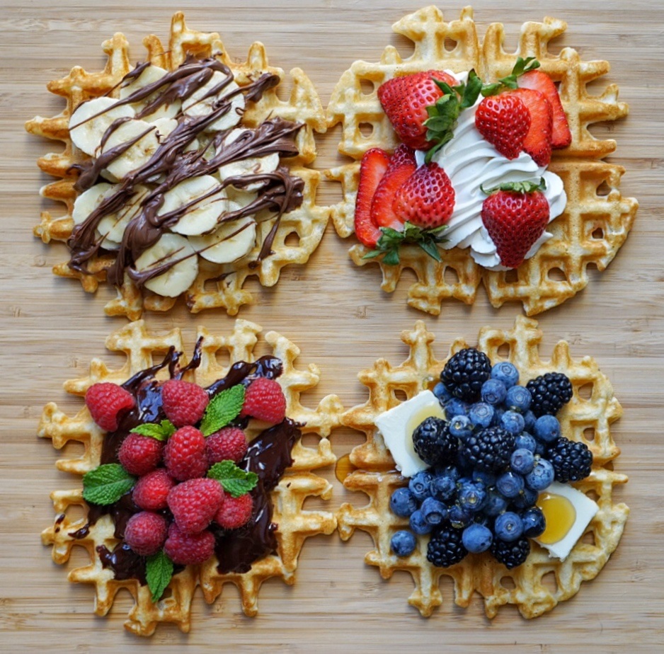 Fluffy Waffles Topped With Fruits My Dessert Diet Waffle Toppings