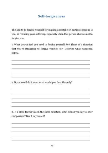 Forgiveness Worksheets Importance Effects Tips On Forgiveness