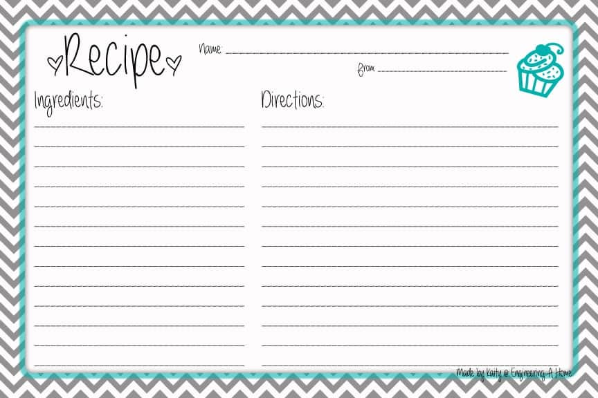 Free 3X5 Recipe Card Templates