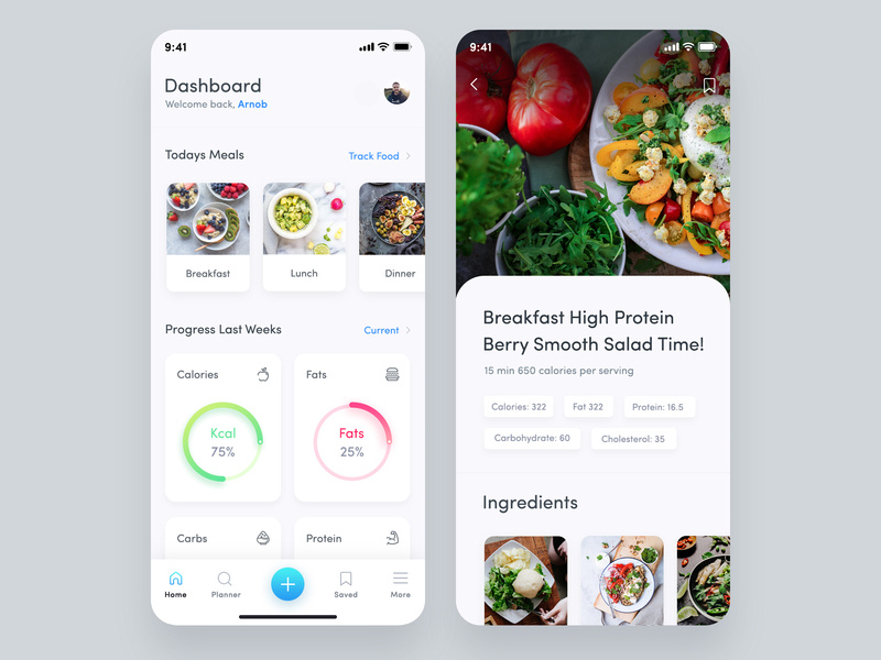 Free Design Materials 30 Excellent Recipe App Ui Examples For Your Inspiration