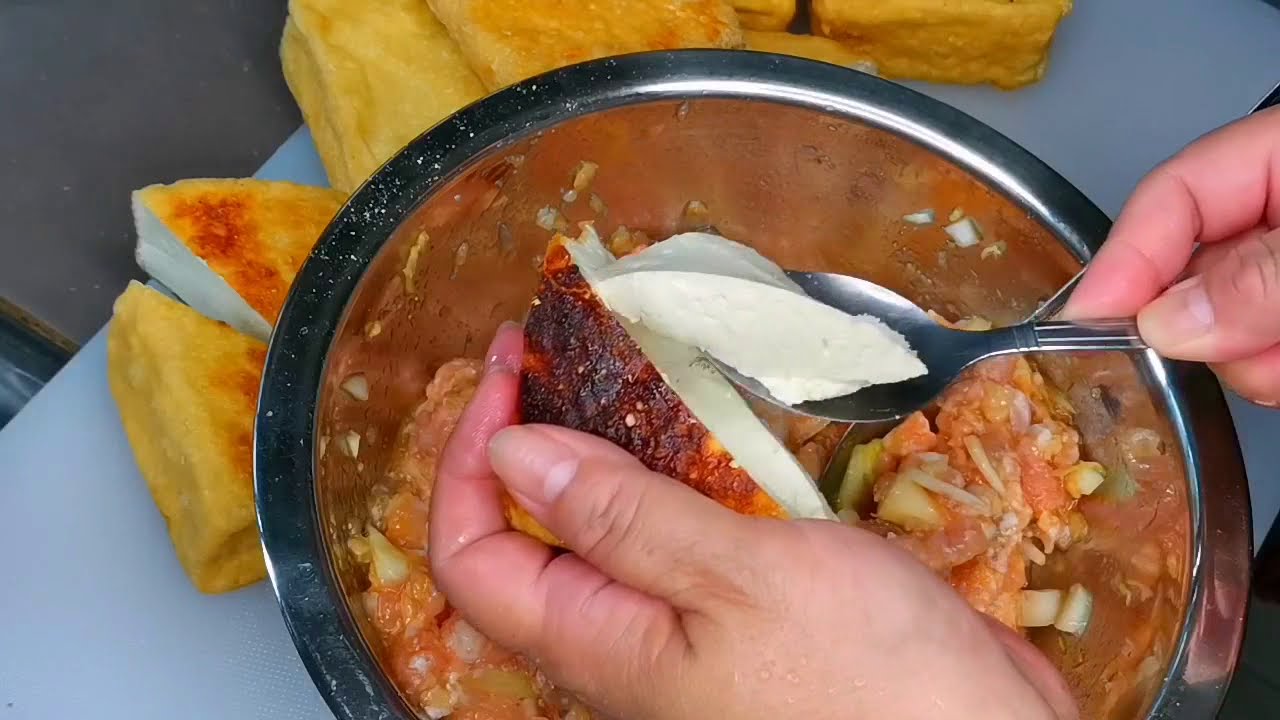 Fried Stuffed Tofu The Perfect Snack Youtube