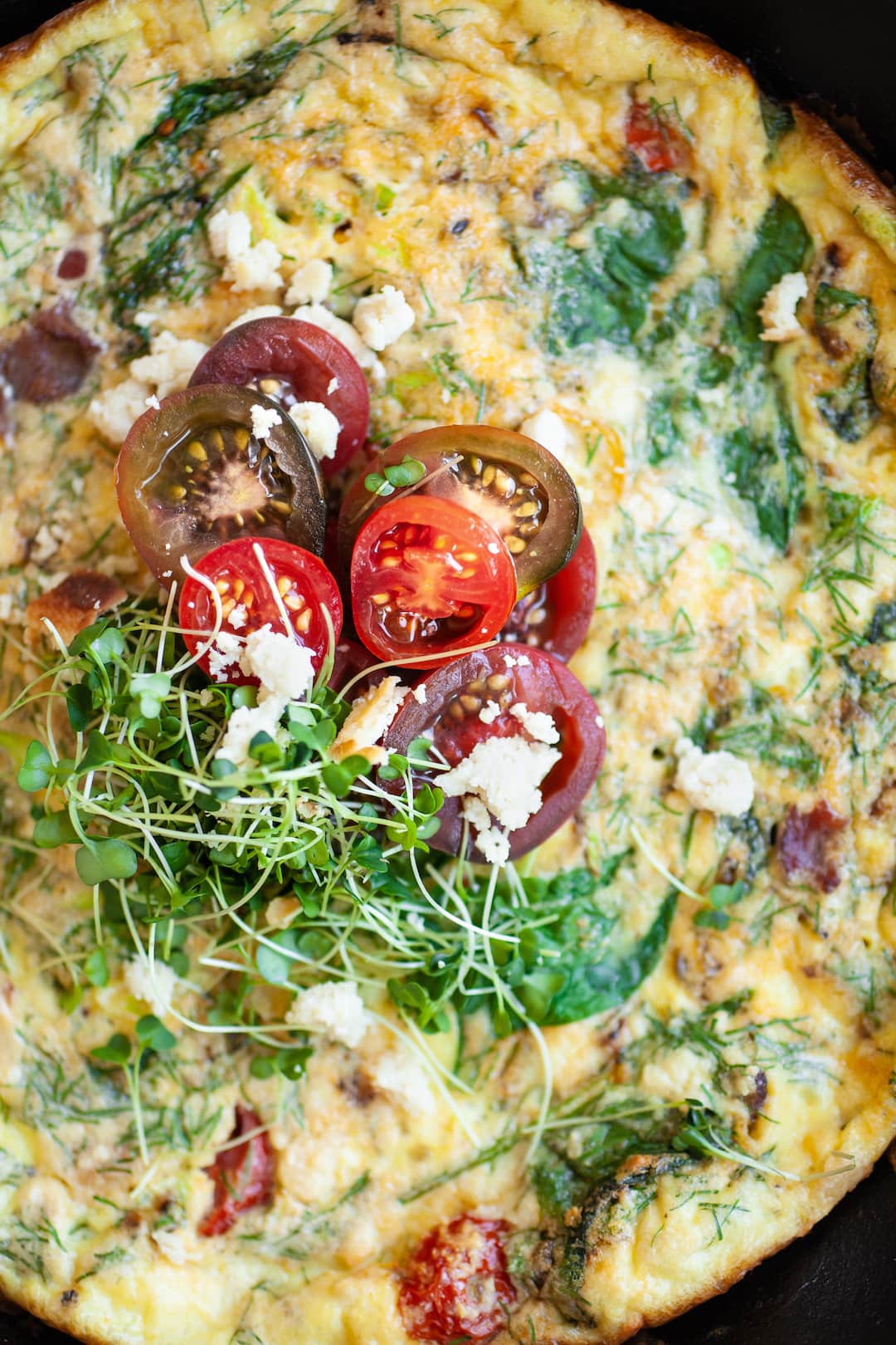 Dairy-Free, Grain-Free Fritatta with Peeled Tomatoes