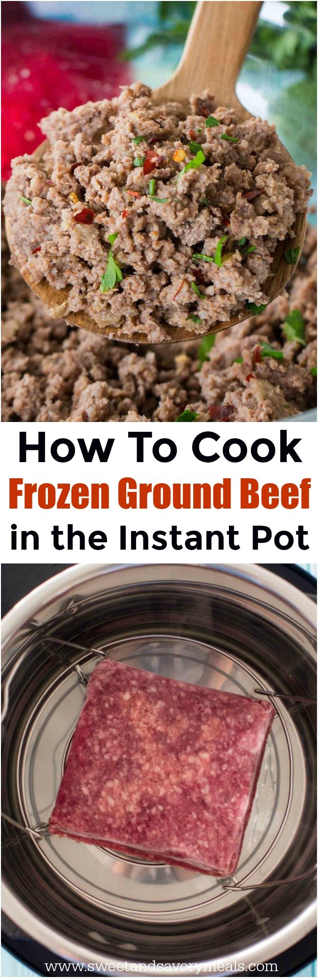 Frozen Ground Beef In Instant Pot Recipe Video Sweet And Savory Meals