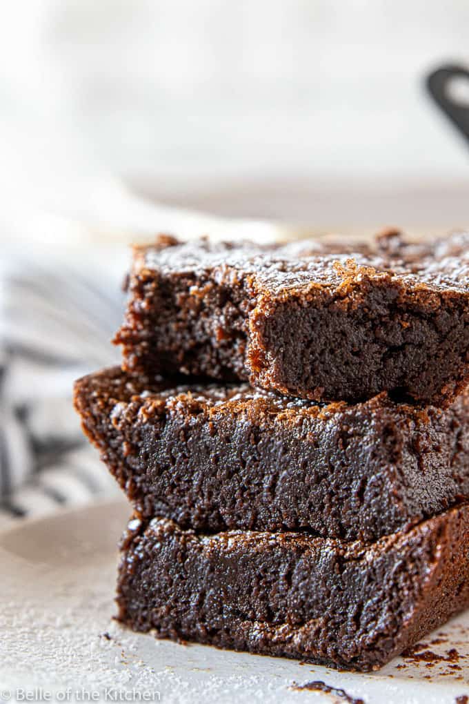 Fudgy Dark Chocolate Brownies Belle Of The Kitchen