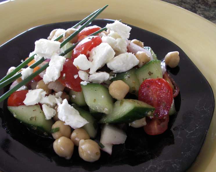 Garbanzo Bean Salad With Feta Cheese Recipe Genius Kitchen