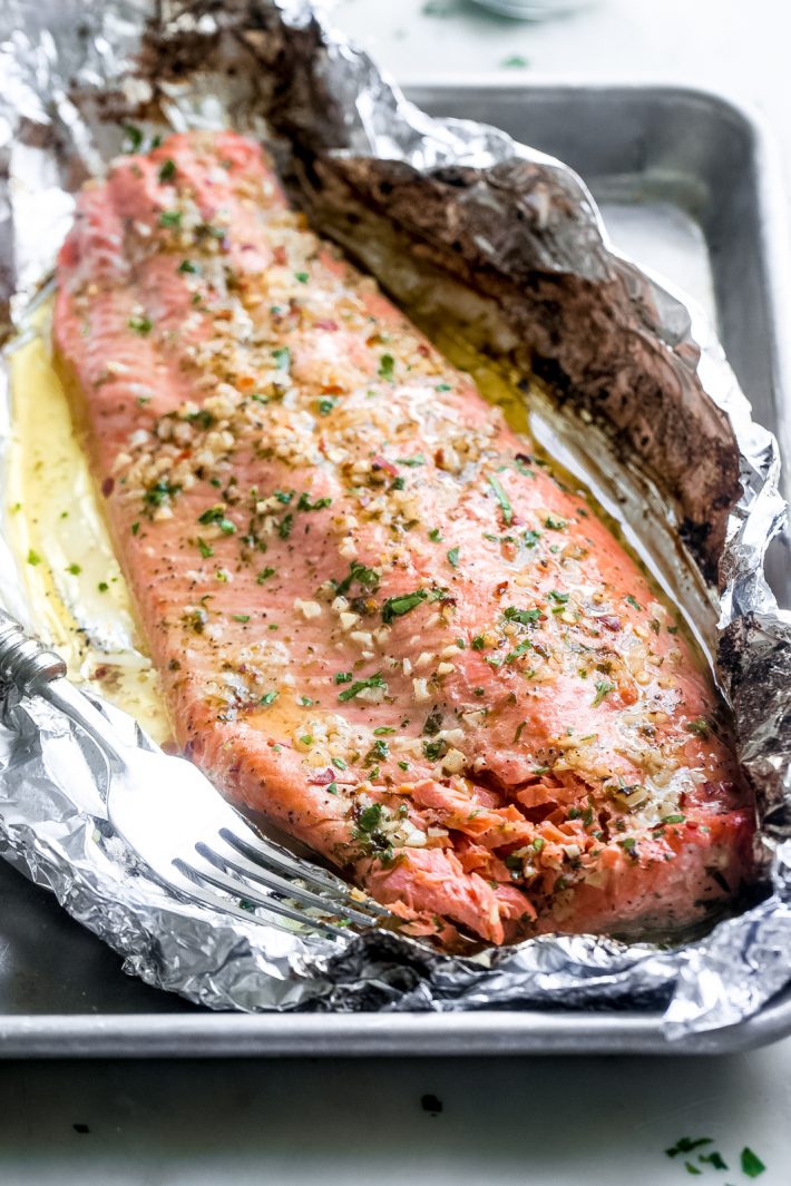 Garlic Butter Baked Salmon In Foil Recipe Little Spice Jar