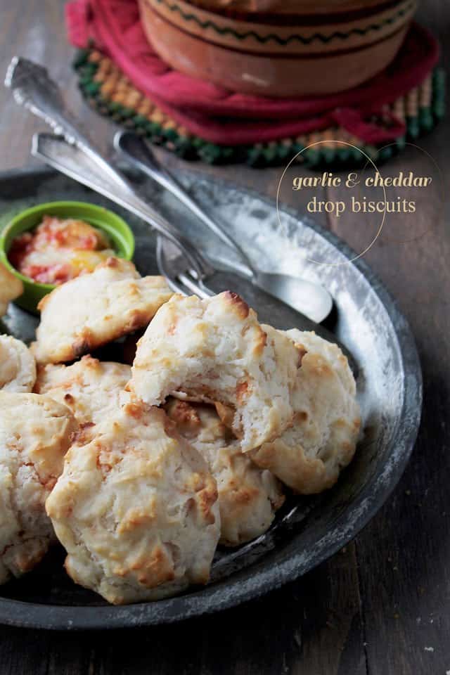 Garlic Cheddar Drop Biscuits