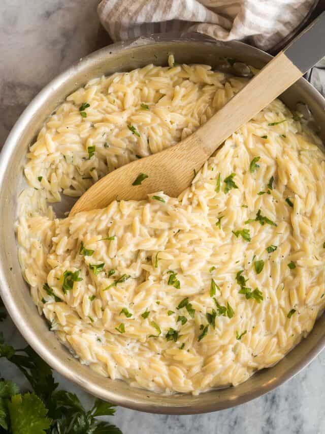 Garlic Parmesan Orzo Pasta Video The Recipe Rebel