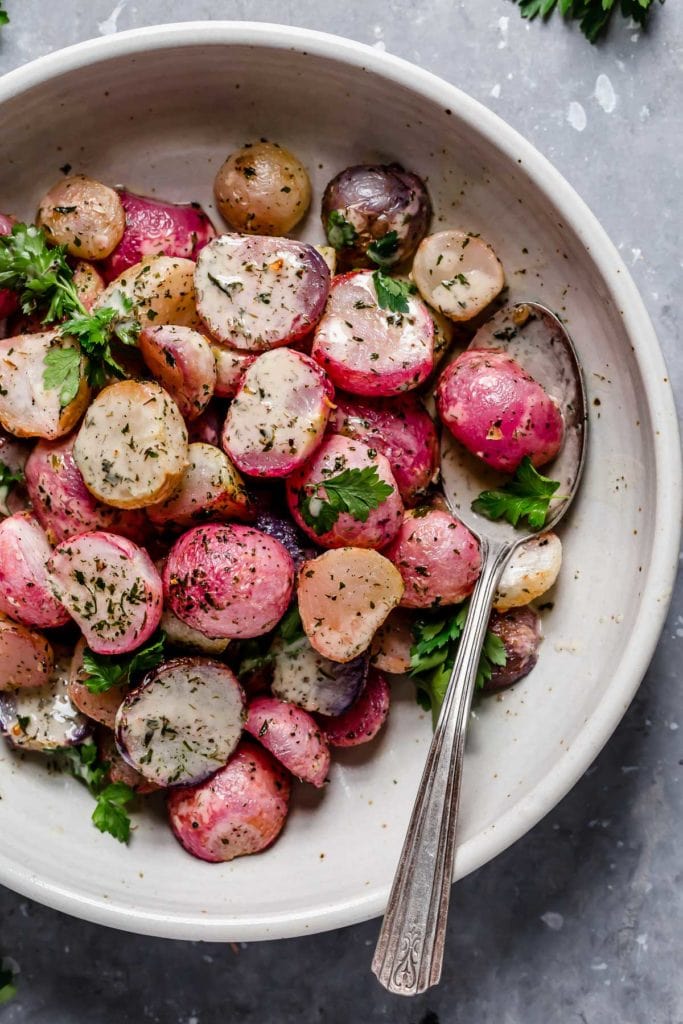 Garlic Roasted Radishes Green Connect Illawarra Recipes