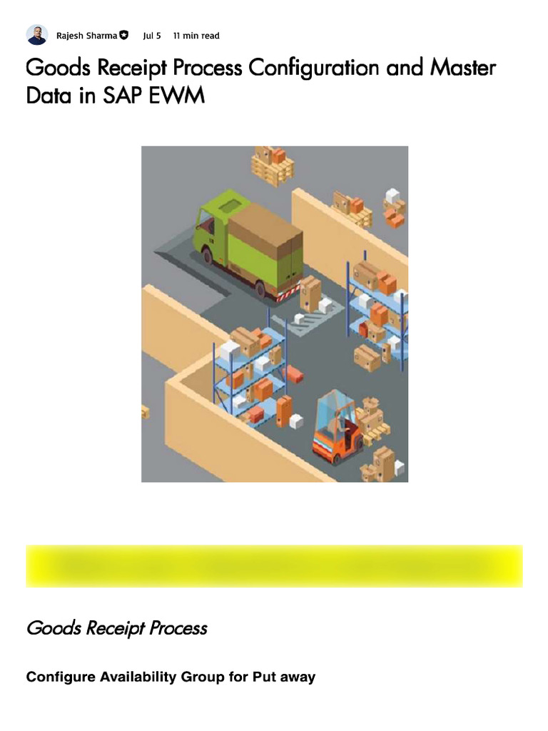 Goods Receipt Process Configuration And Master Data In Sap Ewm