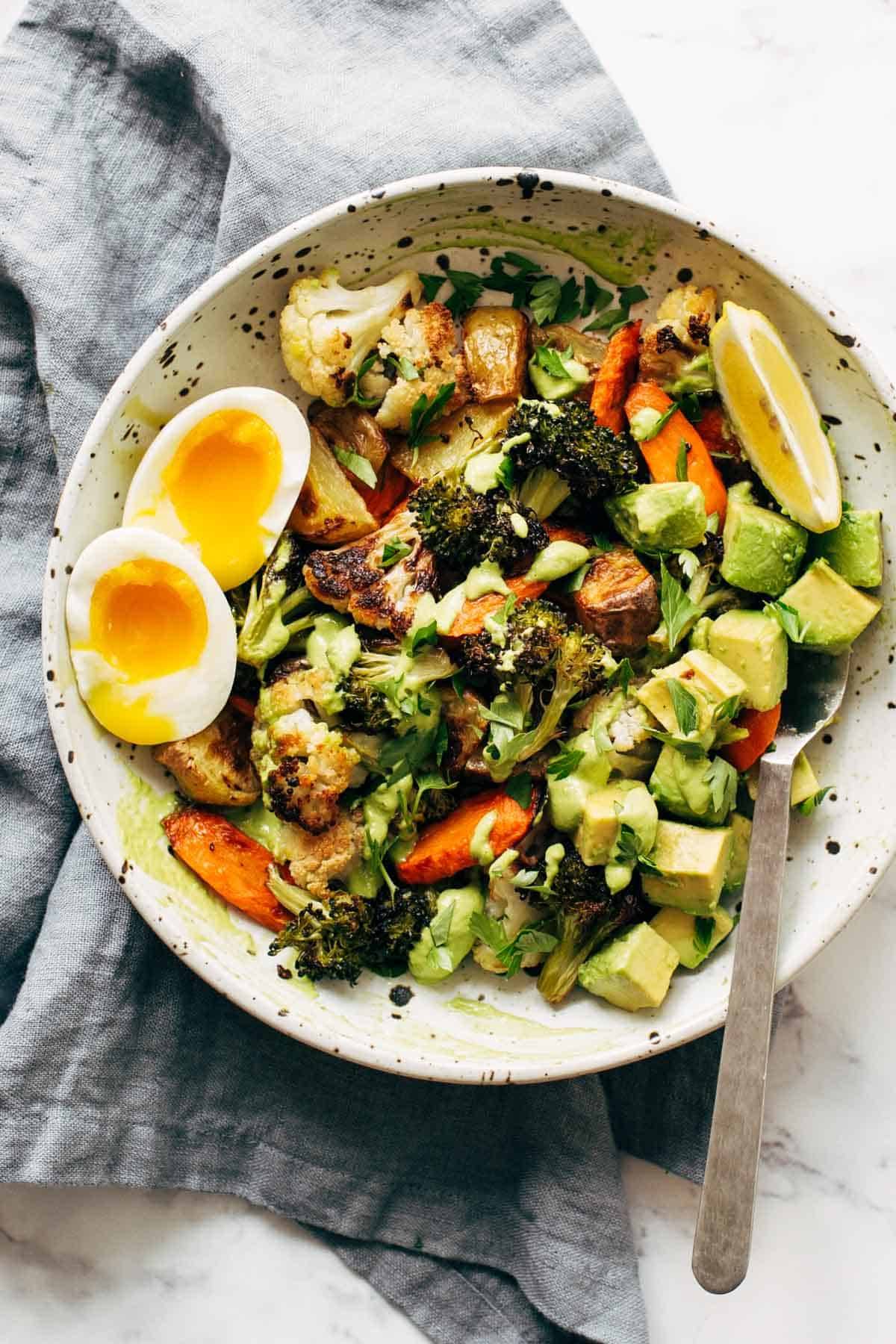 Grain Bowl With Roasted Vegetables And Tahini Hip Foodie Mom