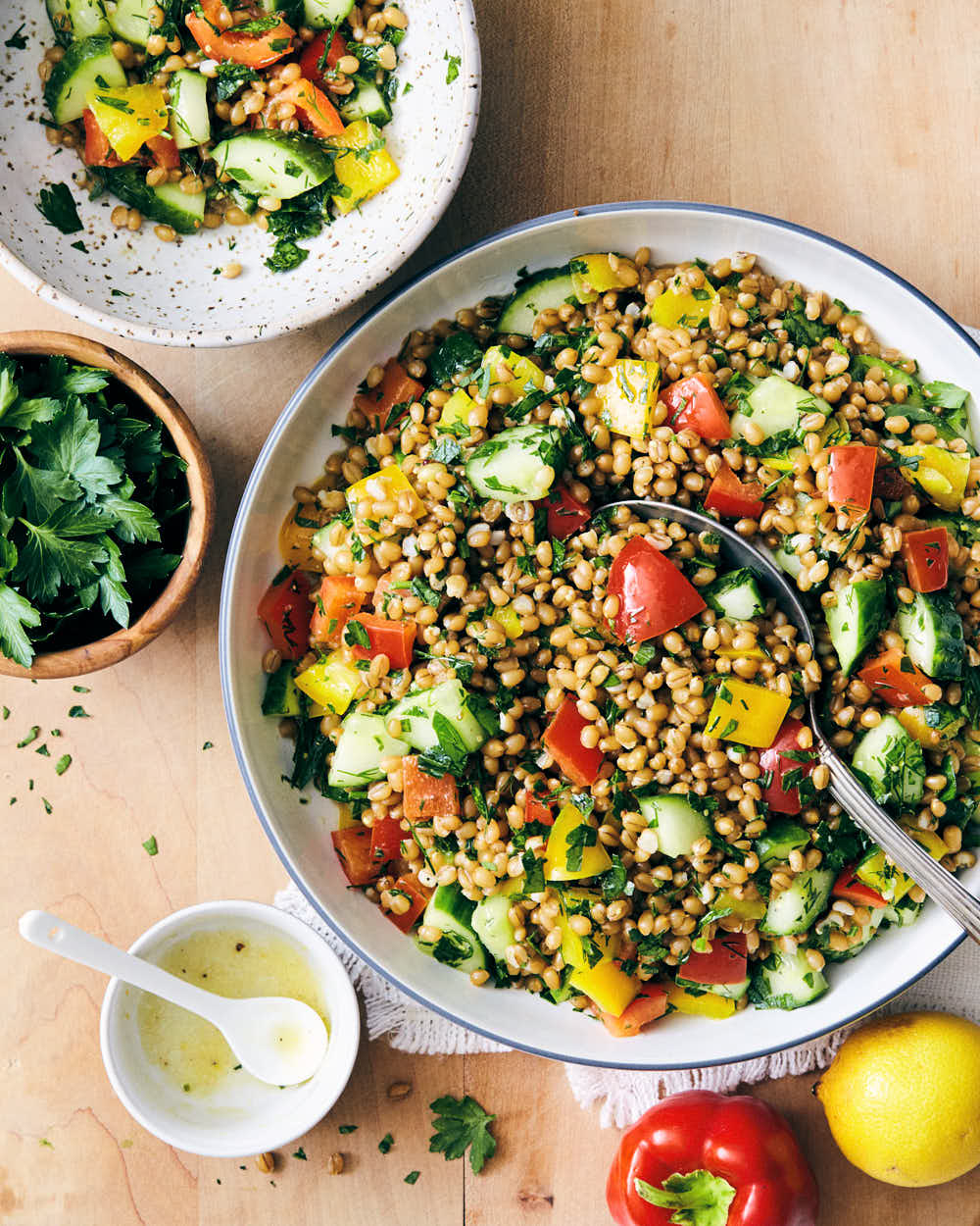 Grain Salad With Fresh Lemon Herbs Evergreen Kitchen