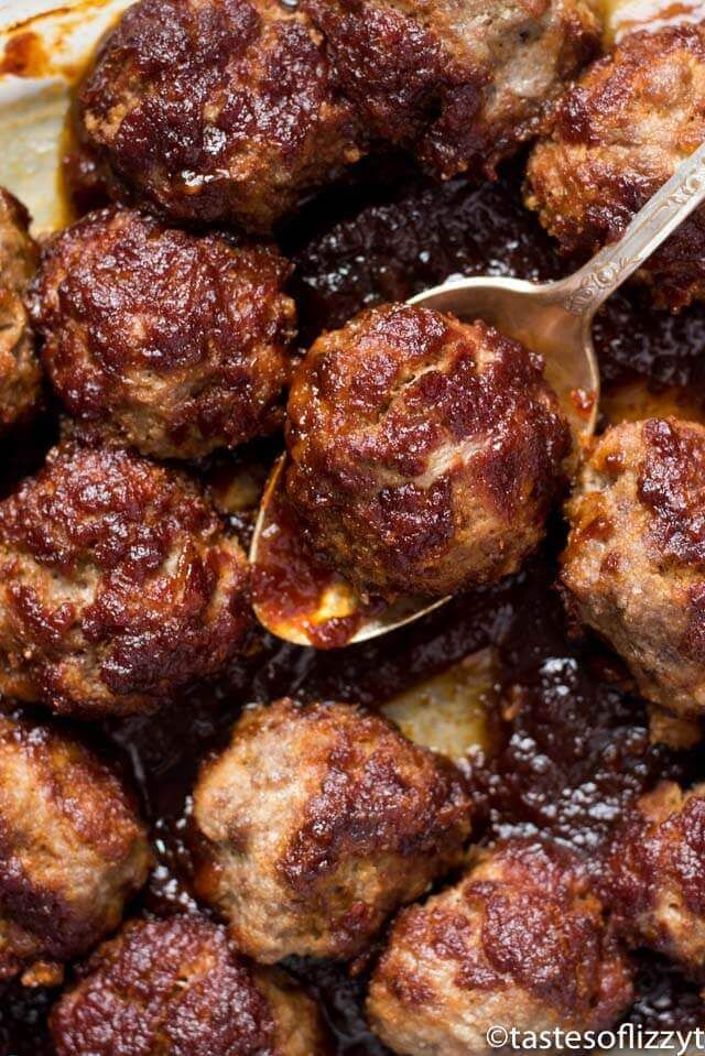 Grandma S Meatballs Baked Meatballs In Molasses And Chili Sauce