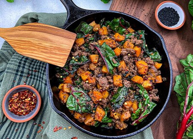 Savory Grass Fed Beef with Butternut Squash Recipe