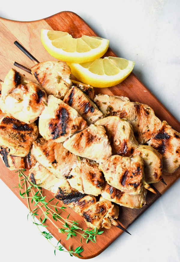 Greek Lemon Chicken Skewers Paleo Tastythin