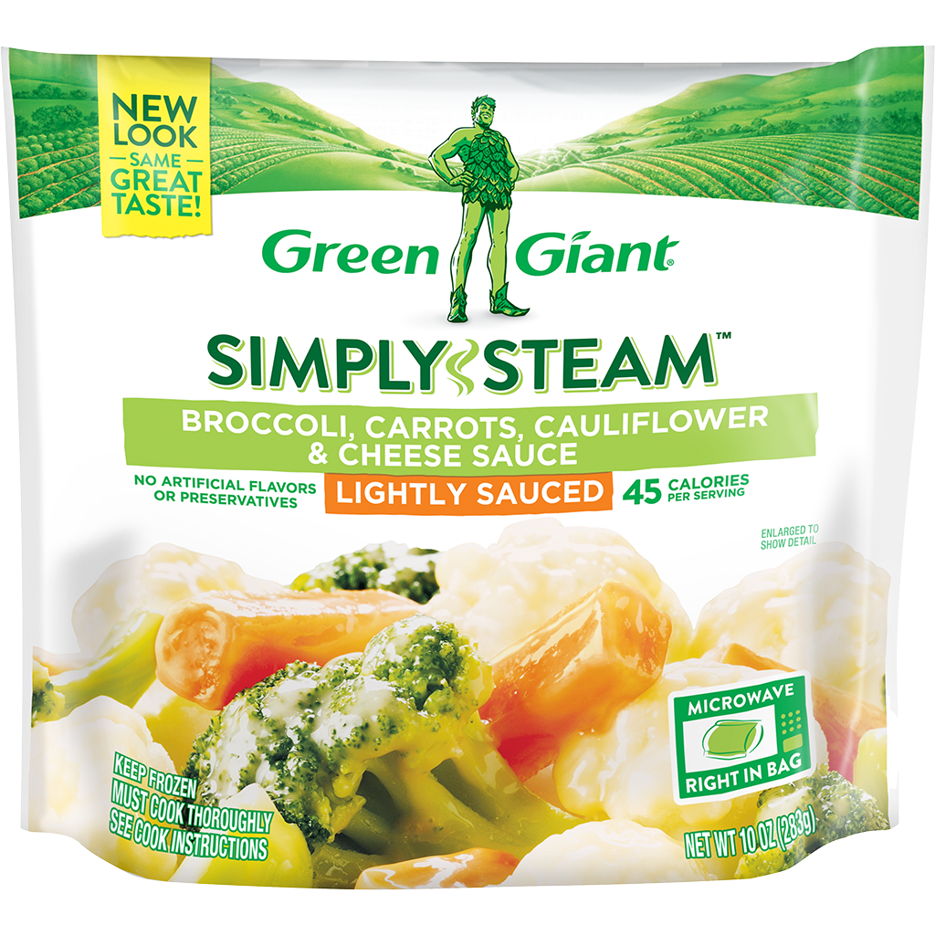 Green Giant Simply Steam Sauced Broccoli Cauliflower Carrots Amp Cheese Sauce 8 Oz Kroger