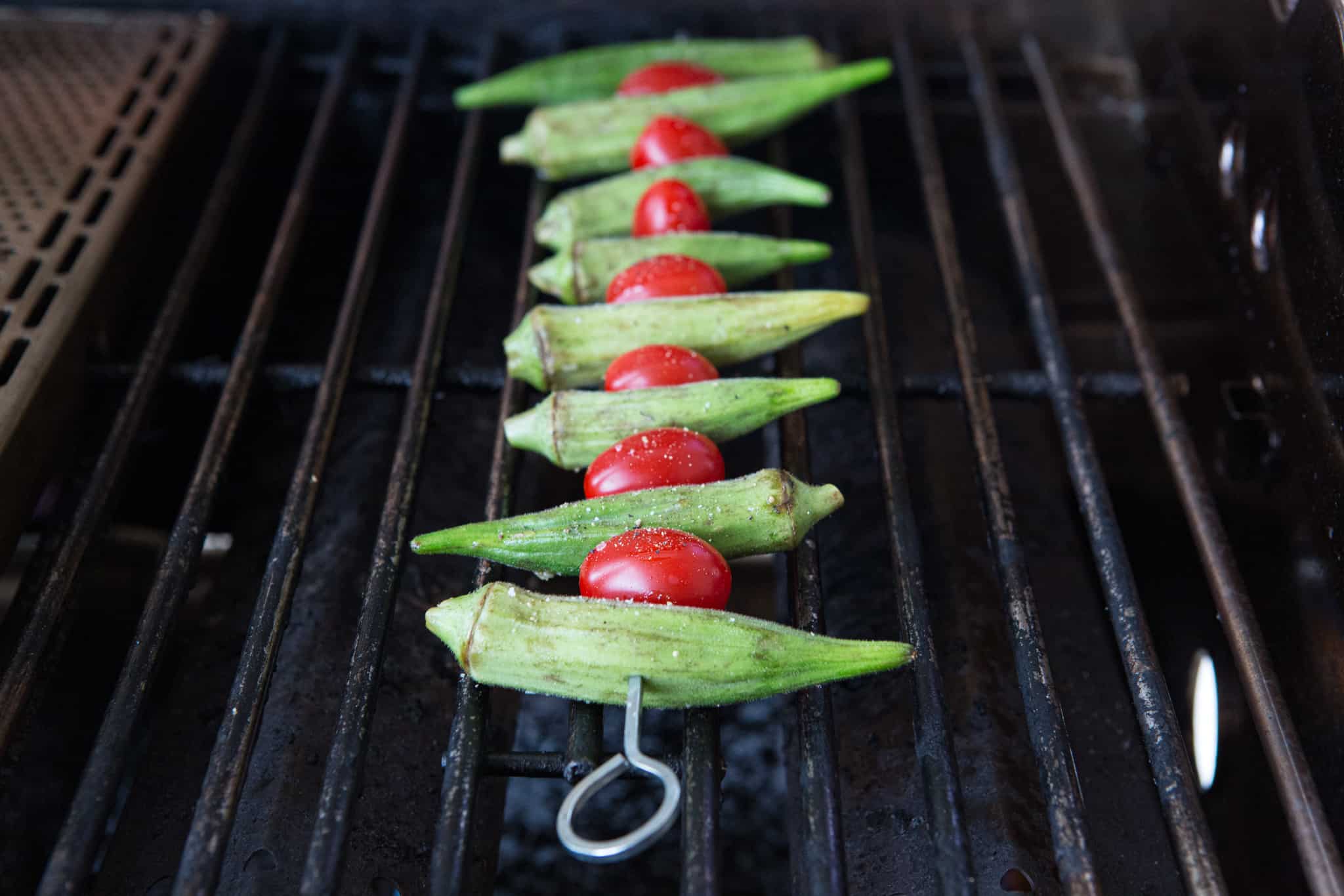 Grilled Okra And Tomatoes Make Healthy Easy Jenna Braddock Rd