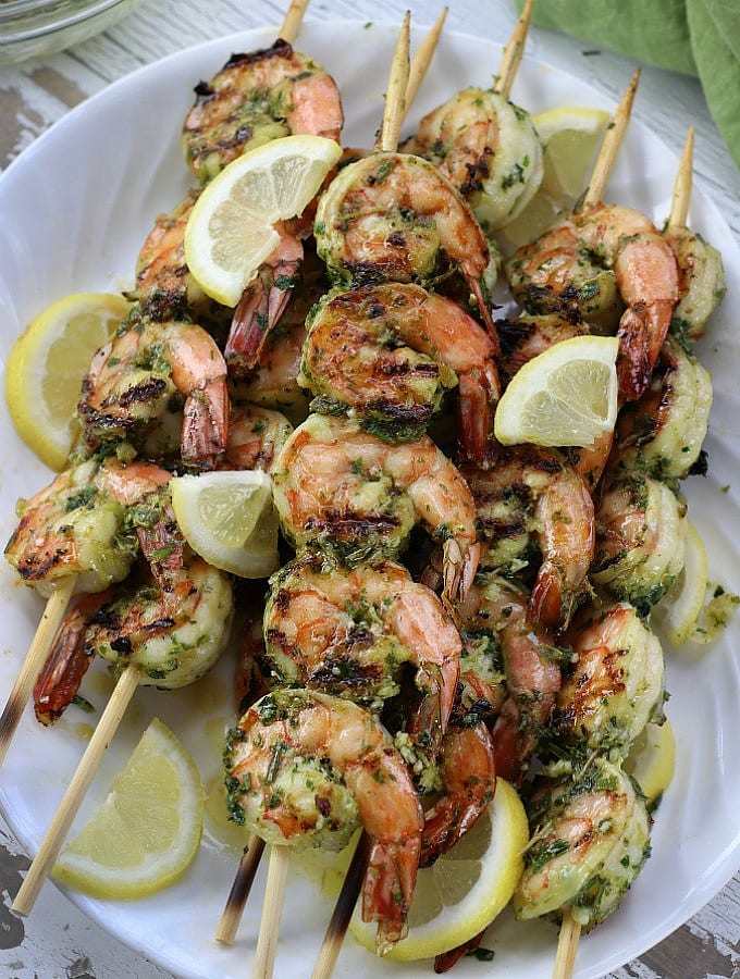 Grilled Shrimp Kabobs With Vegetables Marinated Chicken Grilled To