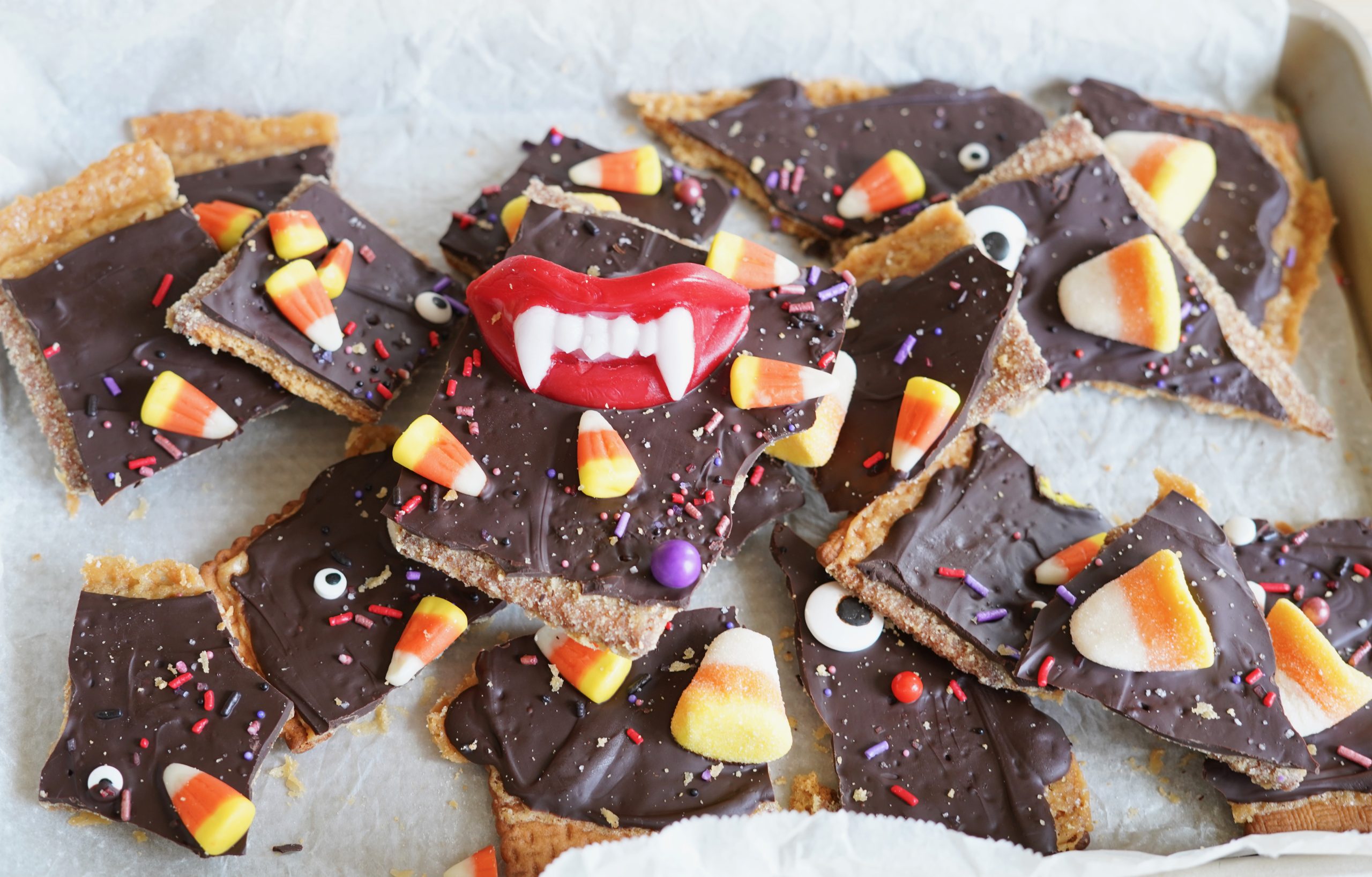 Halloween Crack Recipe Saltine Toffee With Chocolate Molly J Wilk