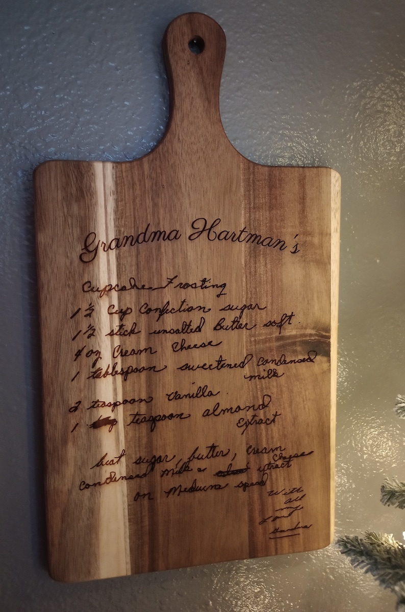 Handwritten Recipe Cutting Board Customized Family Recipe Etsy Denmark