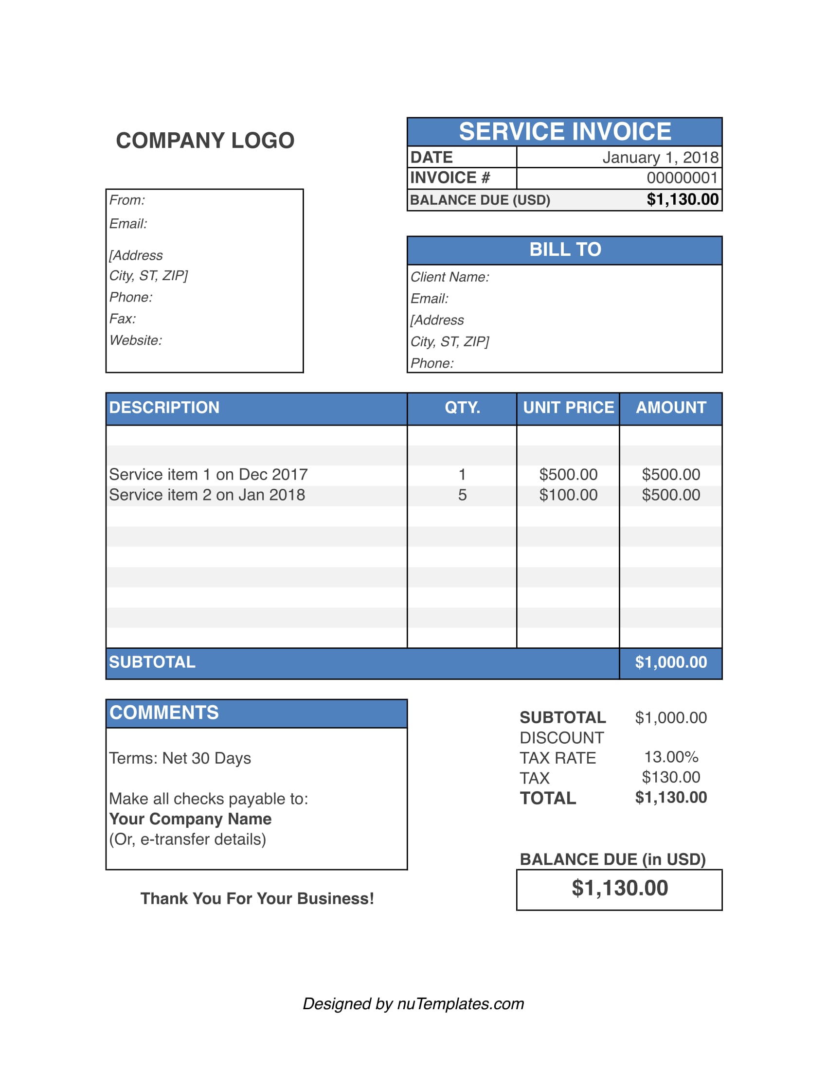 Handyman Invoice Template Get Free Templates Freshbooks