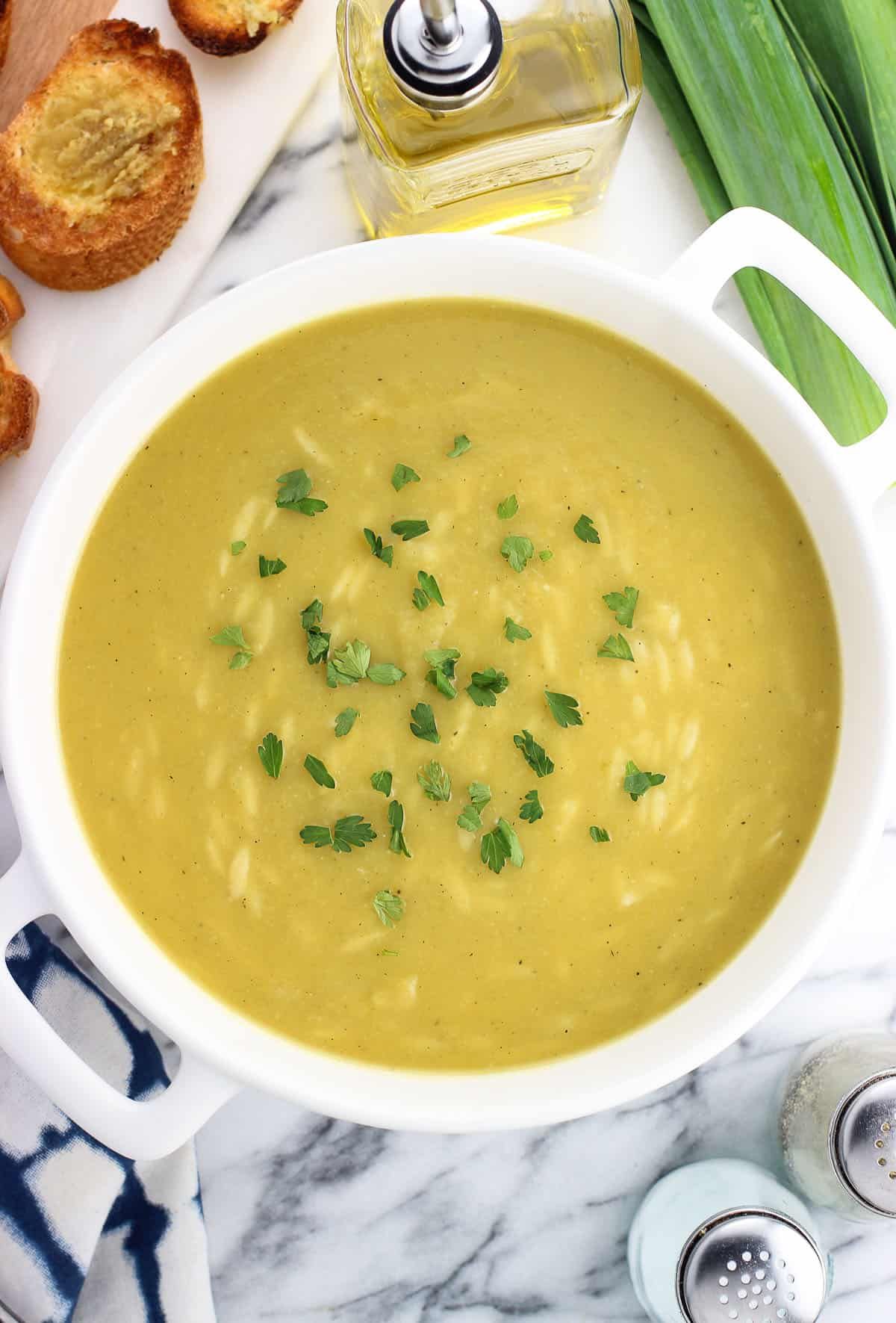 Healthy Potato Leek Soup With Orzo