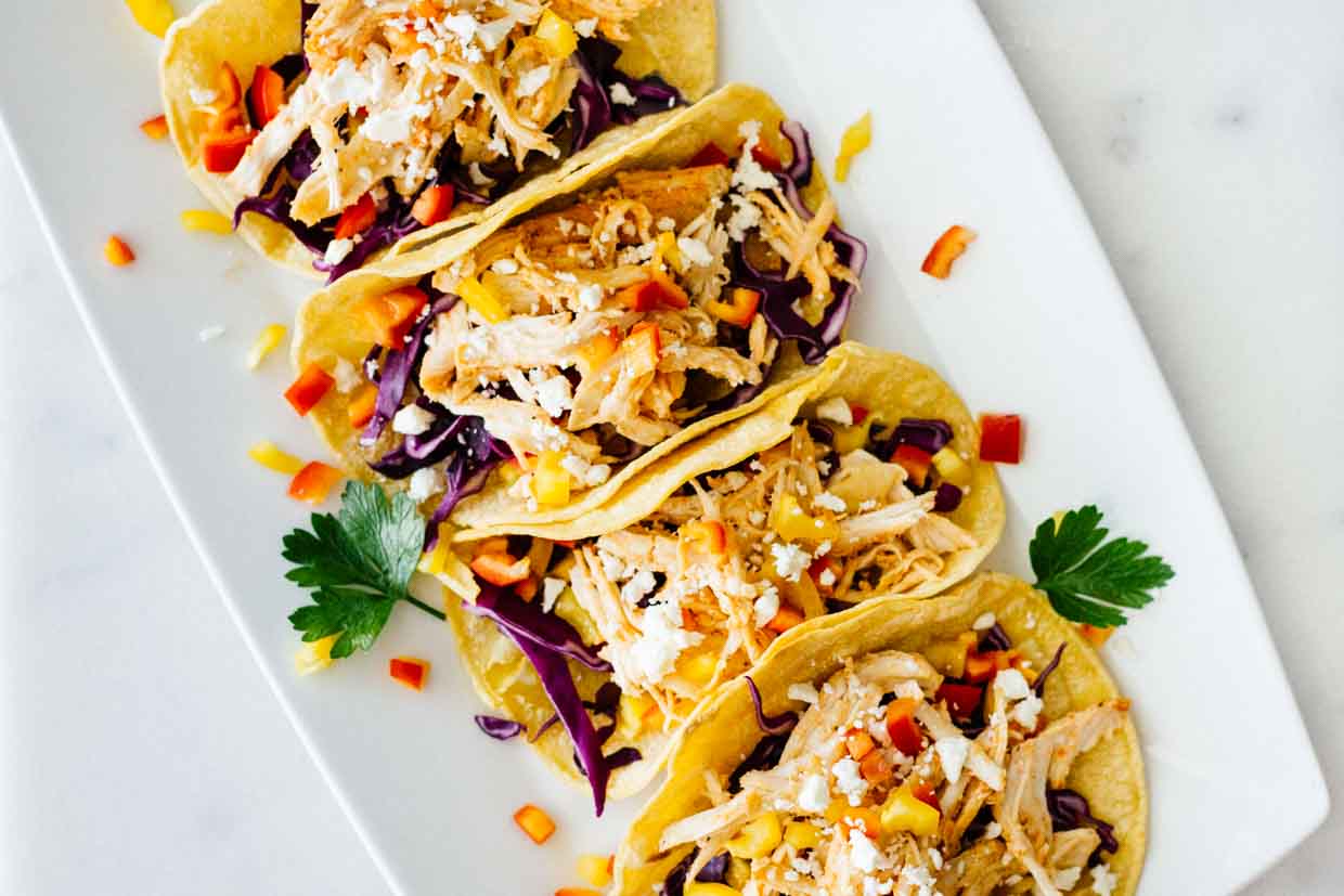 Healthy Sriracha Shredded Chicken Tacos Jar Of Lemons