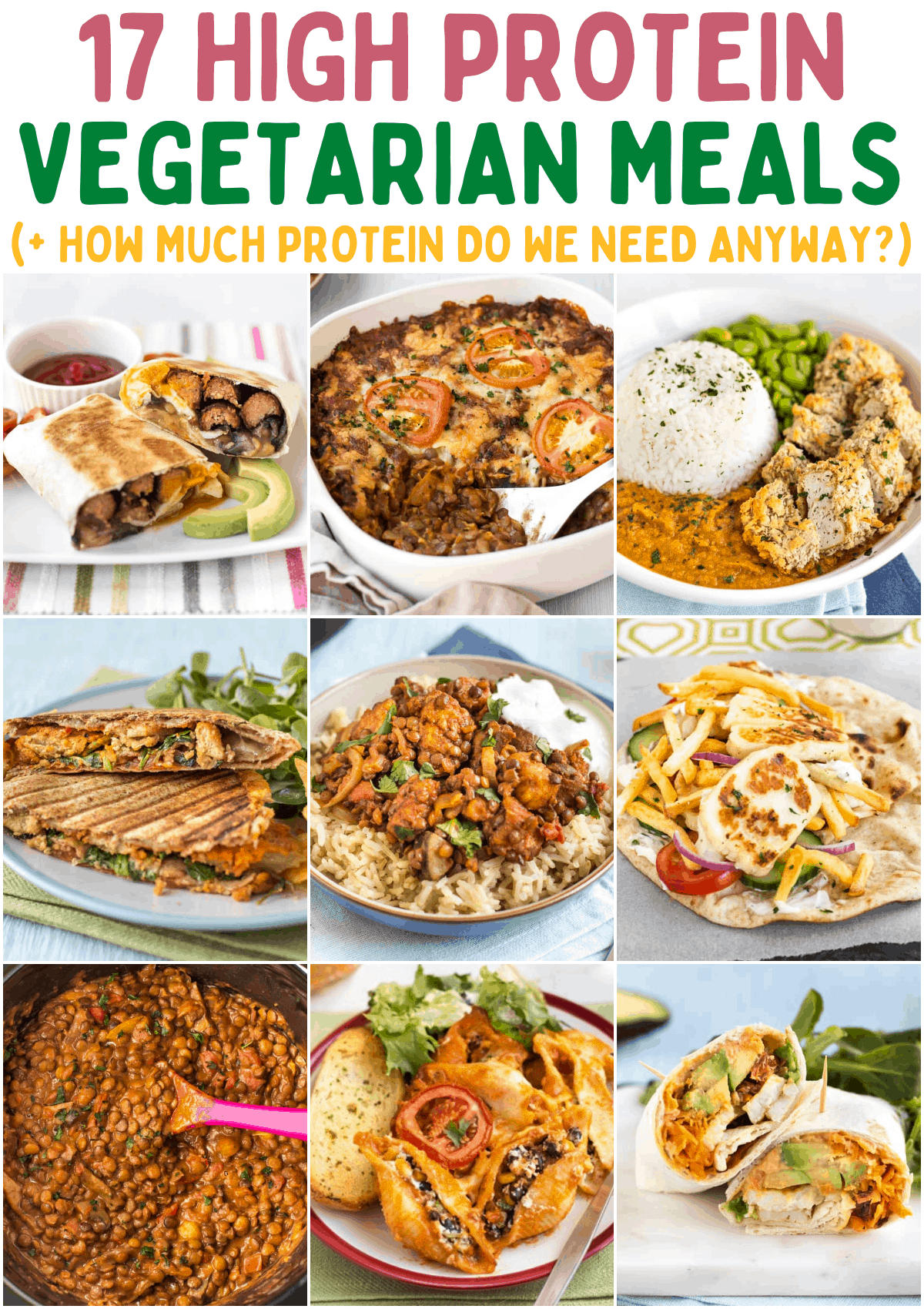 High Protein Vegetarian Meals Indian