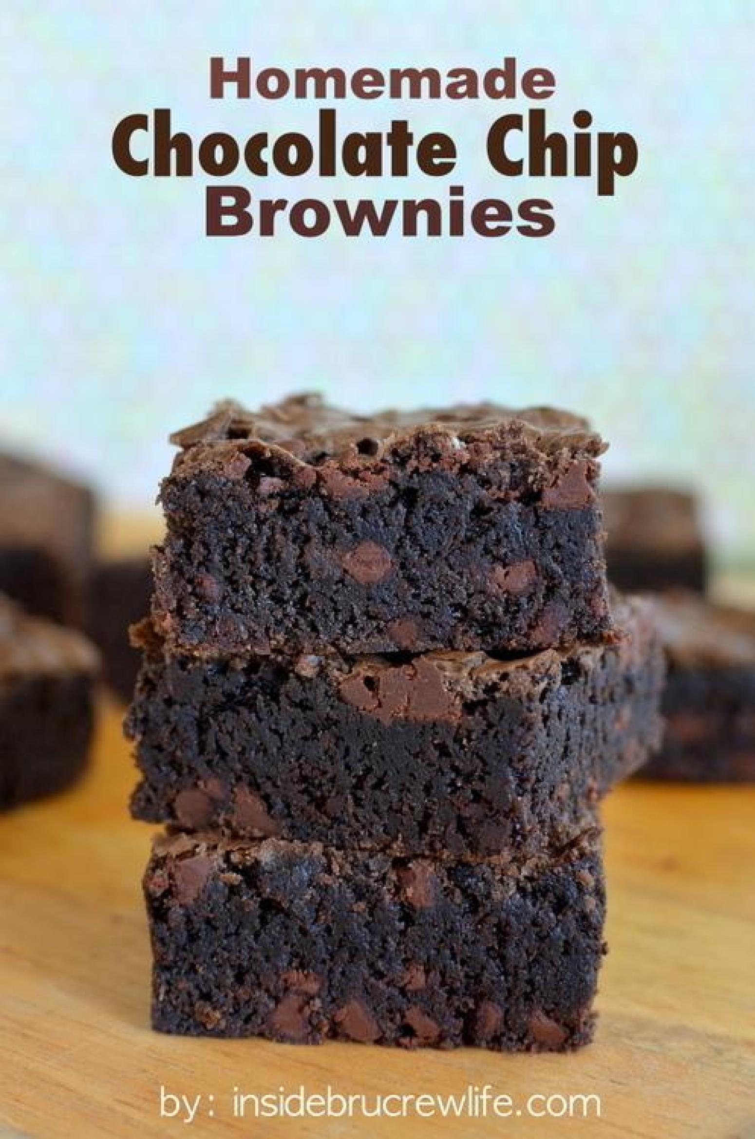 Homemade Chocolate Chip Brownies Recipe Just A Pinch Recipes