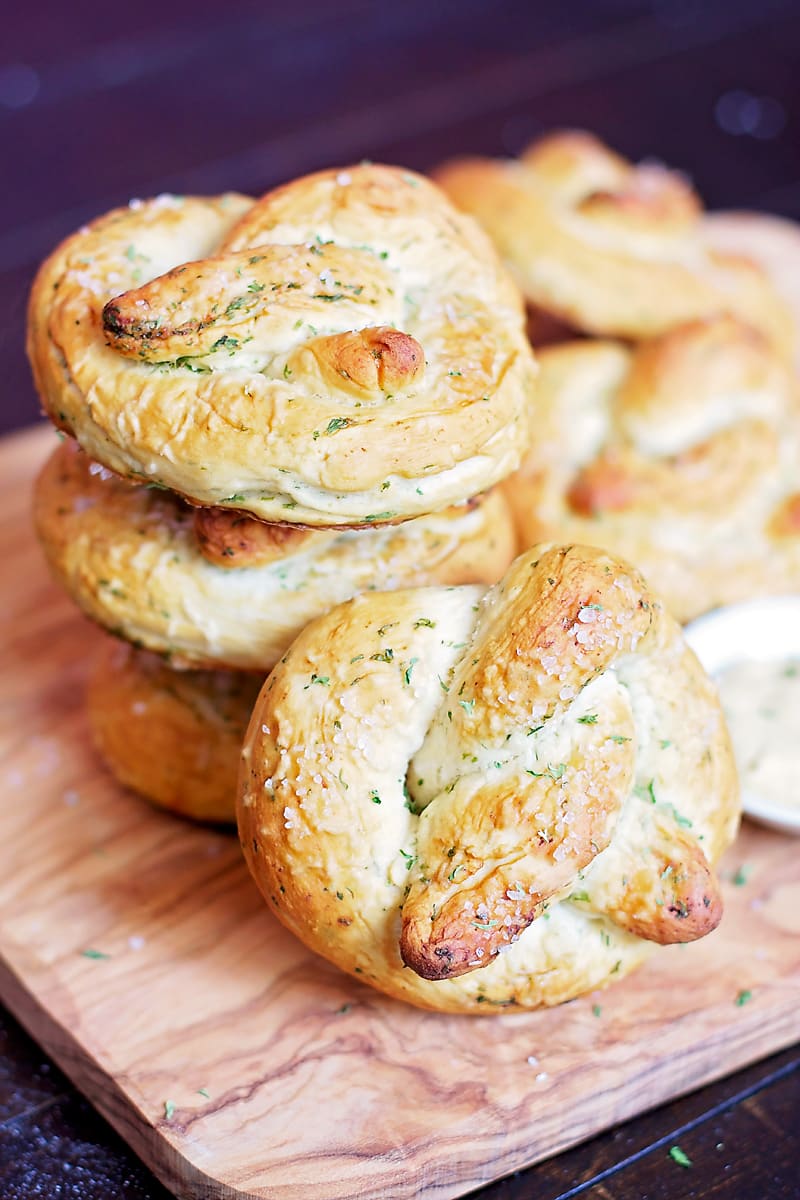 Homemade Garlic Soft Pretzels Food With Feeling