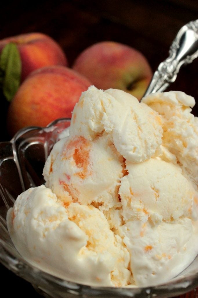 Homemade Peach Ice Cream Big Bear S Wife No Eggs No Churn