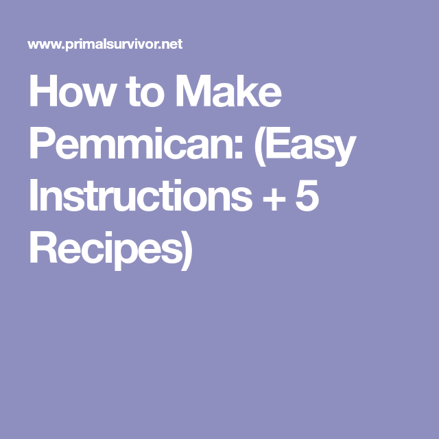 How To Make Pemmican Easy Instructions Plus Recipes