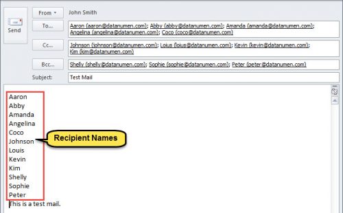 How To Quickly Insert Recipient Names To Email Body In Your Outlook