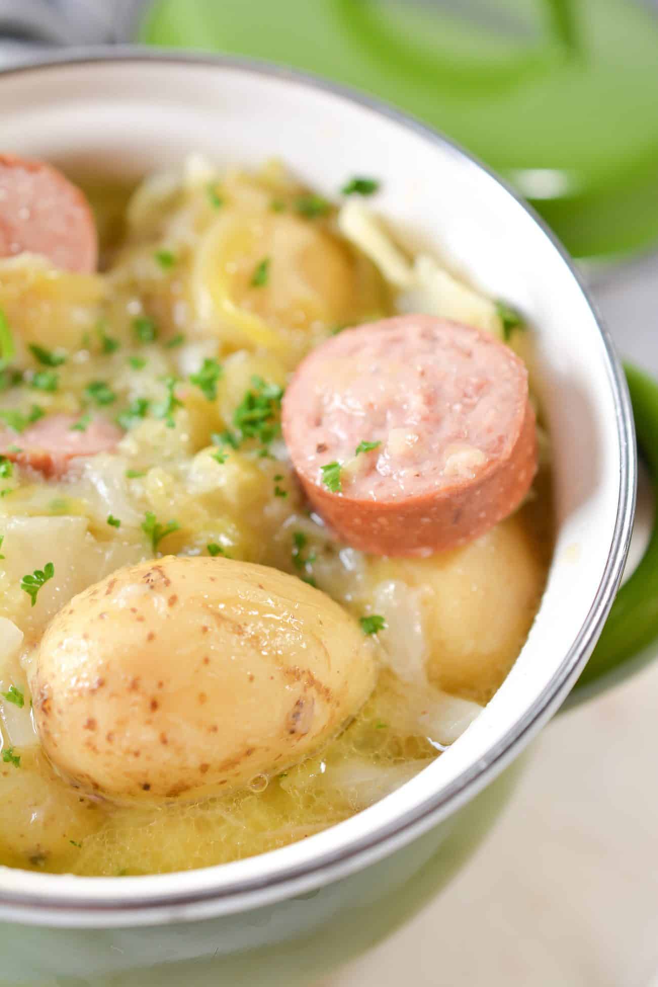 Instant Pot Cabbage Sausage And Potato Soup Sweet Pea S Kitchen